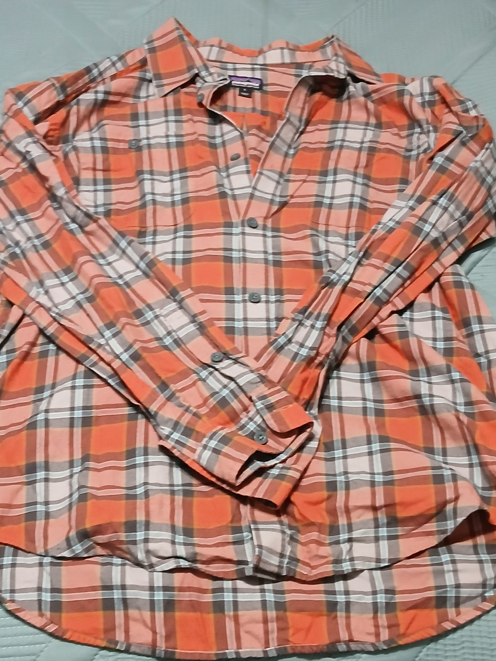 Men's Patagonia Outdoors Long Sleeve Plad Flannen Button Down Shirt Large